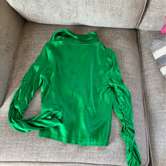 Zara green silk button down xs - Picture 3 of 3